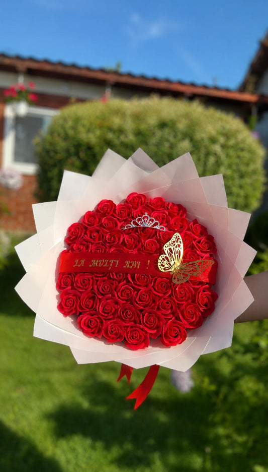 Buchet 57 trandafiri săpun