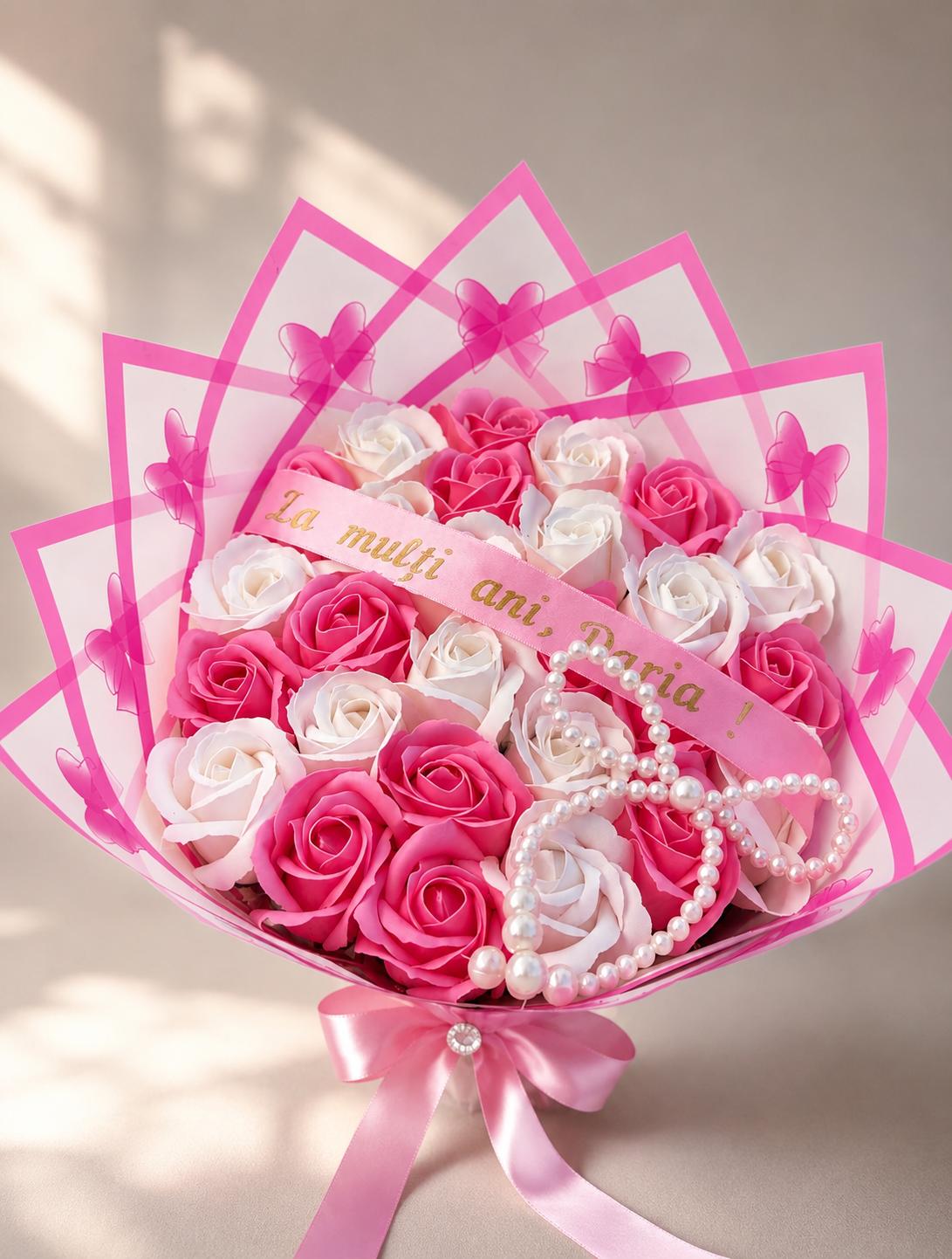 Buchet 27 trandafiri săpun