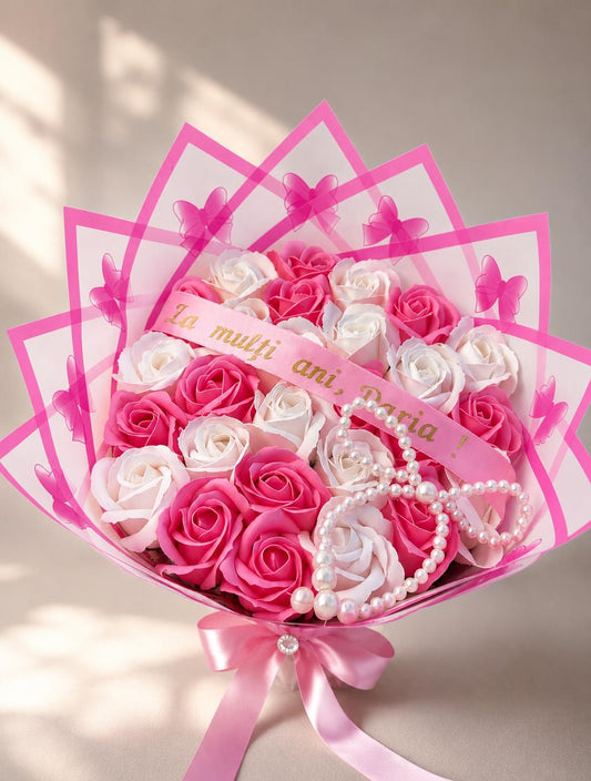 Buchet 27 trandafiri săpun